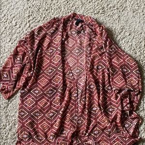 Printed sheer cardigan